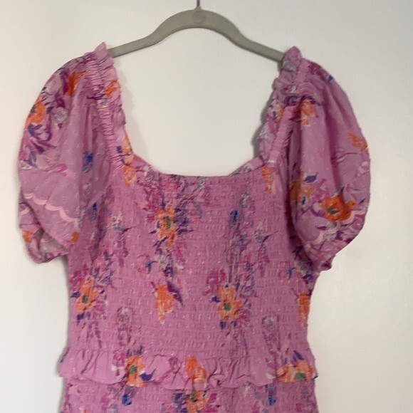 LoveShackFancy Dress Jarrah Pink Floral Royal Pink Berry Women's Medium Preppy - Picture 12 of 12